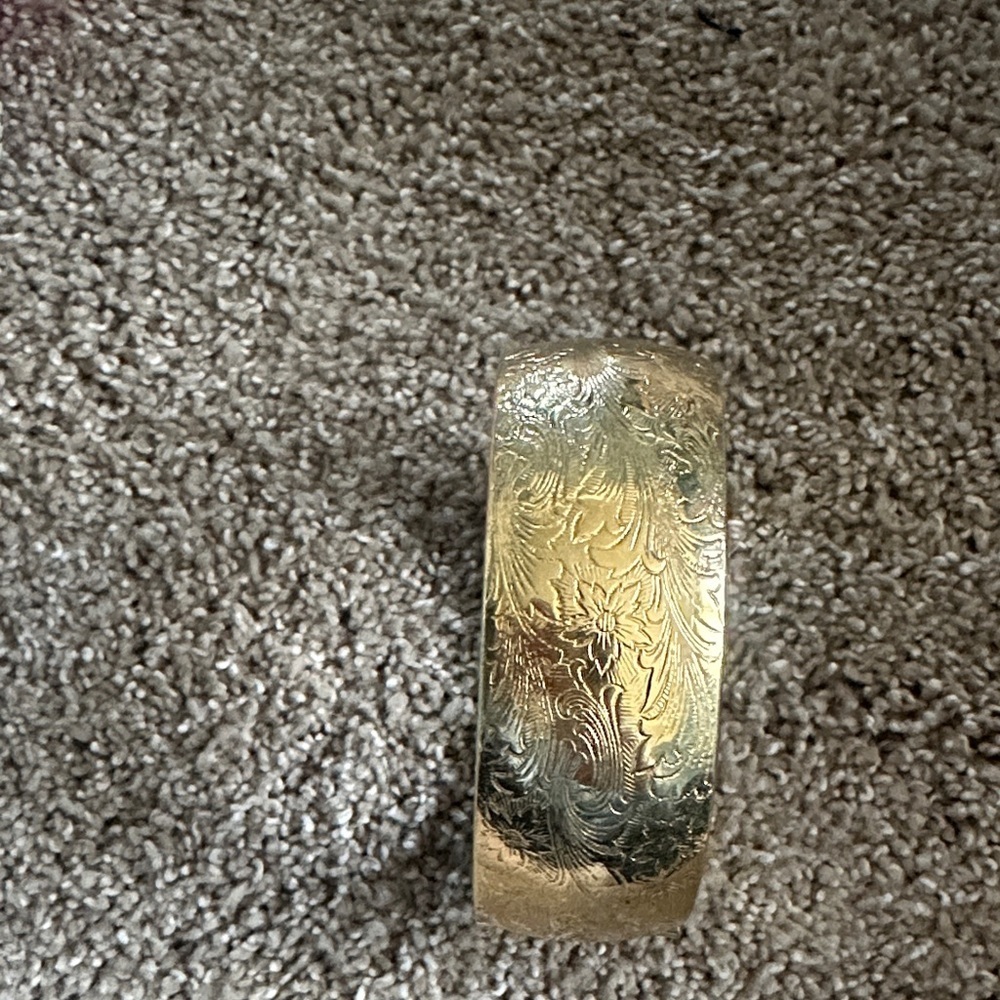 Elegant Gold-Tone Etched Bracelet